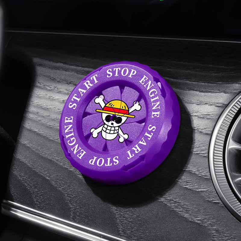 Car Accessories Japanese - ワンピース車のスタートボタン装飾点火スイッチノブ保護カバー装飾サークル車内アニメフェスティバルギフト