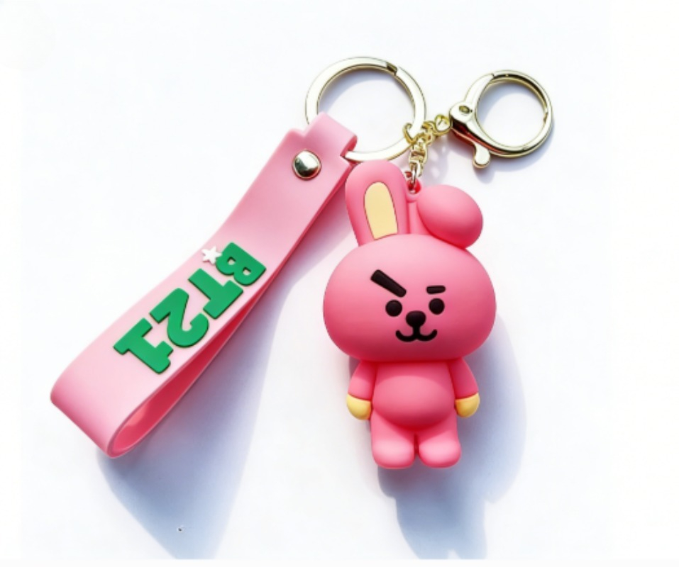 Car Accessories Japanese - 新しいBT21コヤRJシューキークッキータタチミーマンキーホルダー、クリエイティブで高品質なアニメ漫画フィギュアモデル、車やバックパック用キーホルダー