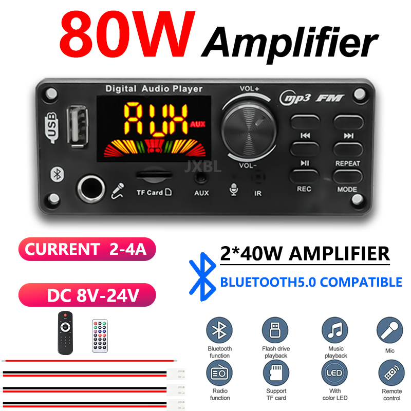 Fm Transmitter - 80W Bluetooth 5.0 MP3 デコーダーボード 2x40W