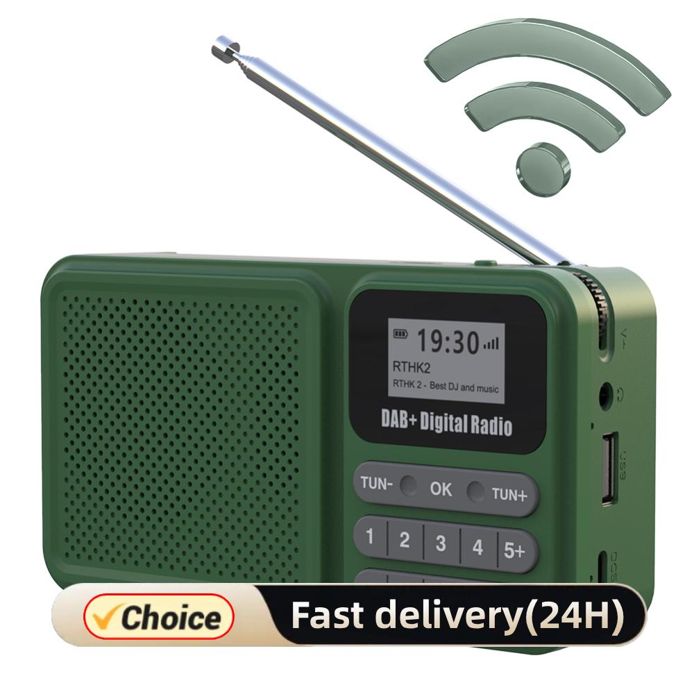 Fm Transmitter - ポータブルDAB+ラジオ LCDディスプレイ搭載 Bluetooth 5.0 FMラジオ ソーラー/TYPE-C