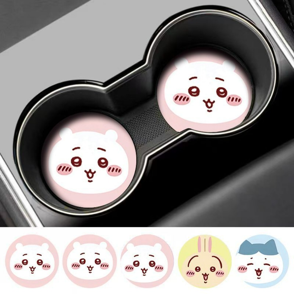 2個入り ちいかわ 車用滑り止めカップマット 可愛い漫画風車 - Car Accessories Japanese のレビューと価格