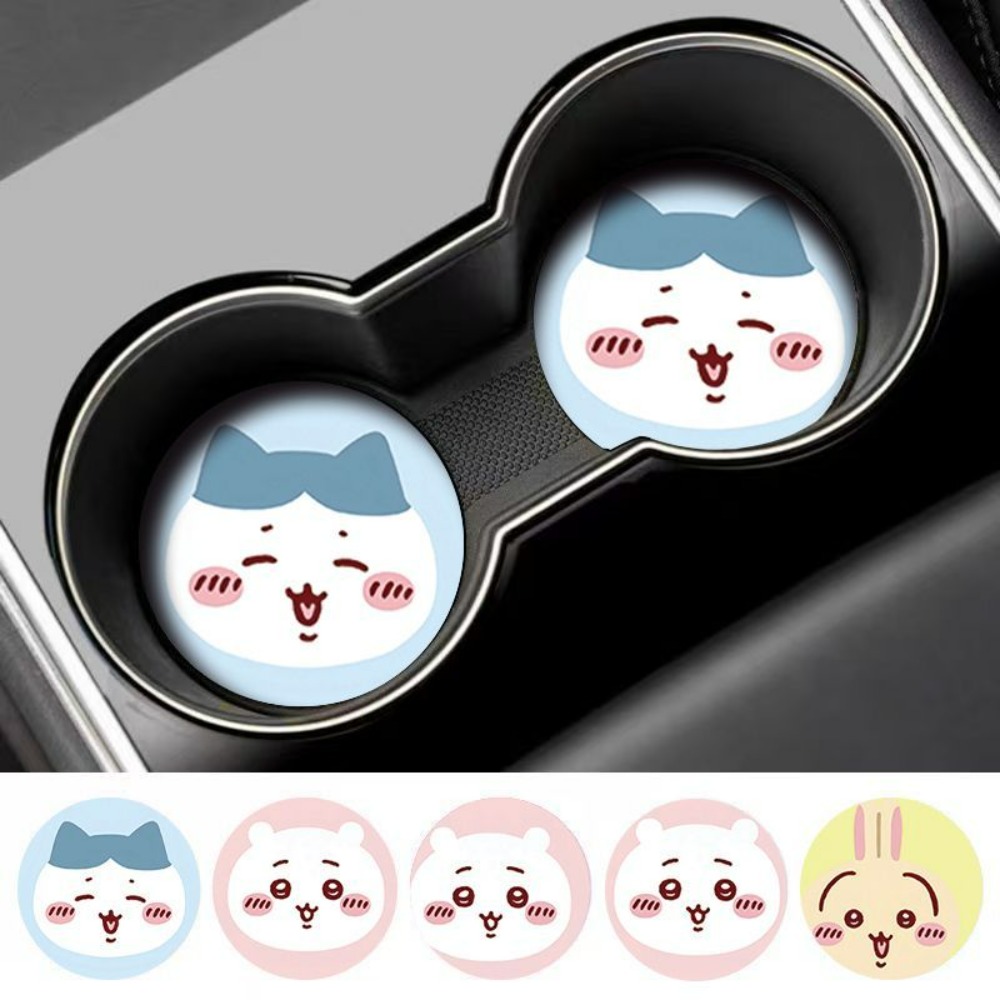 2個入り ちいかわ 車用滑り止めカップマット 可愛い漫画風車 - Car Accessories Japanese のレビューと価格