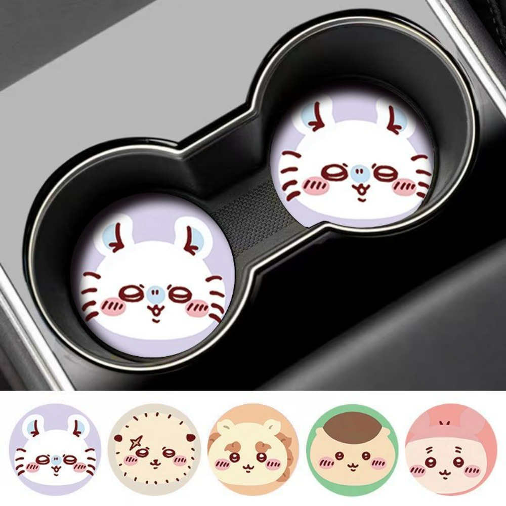 2個入り ちいかわ 車用滑り止めカップマット 可愛い漫画風車 - Car Accessories Japanese のレビューと価格