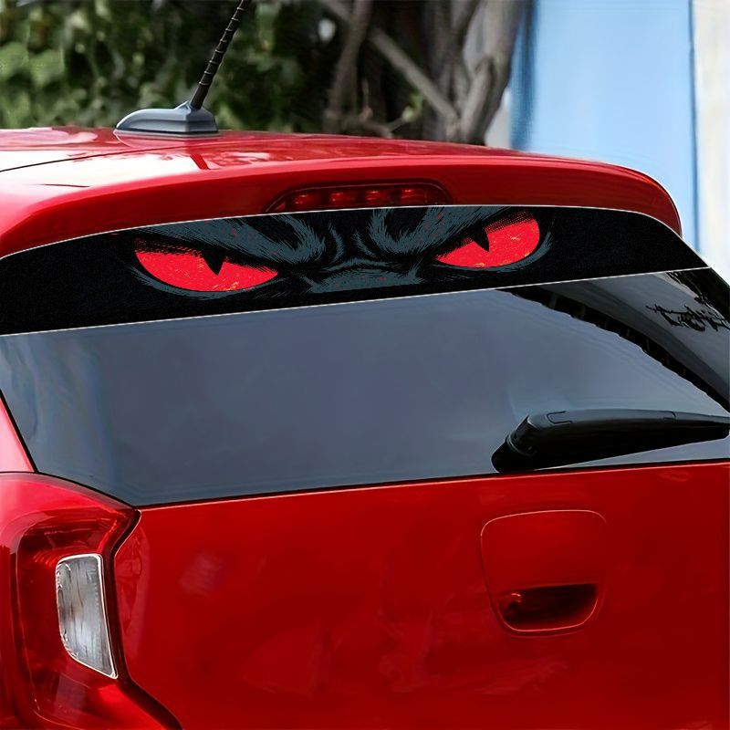 車のフロントガラス用サンバイザーバナーデカール 悪魔の赤い目 - Car Accessories Banner のレビューと価格