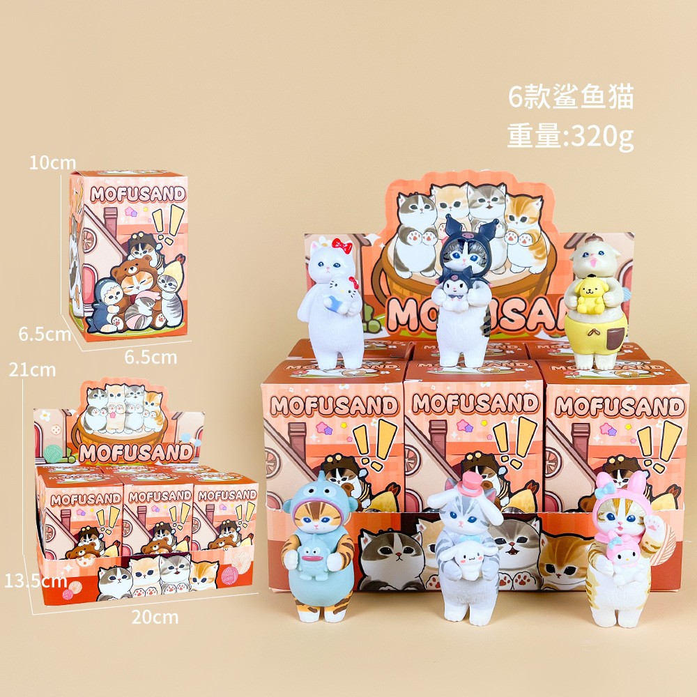 モフサンドシリーズ 6 個漫画サメ猫フライドシュリンプシーフ - Car Accessories Japanese のレビューと価格