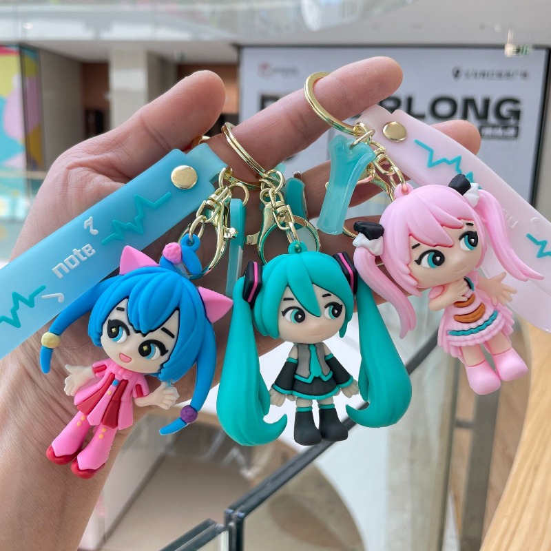初音ミクキーホルダー新しいクリエイティブ漫画とかわいいファッ - Car Accessories Japanese のレビューと価格