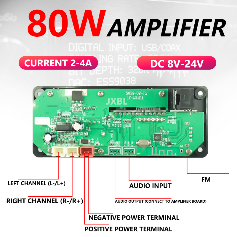 80W Bluetooth 5.0 MP3 デコーダーボード - Fm Transmitter のレビューと価格