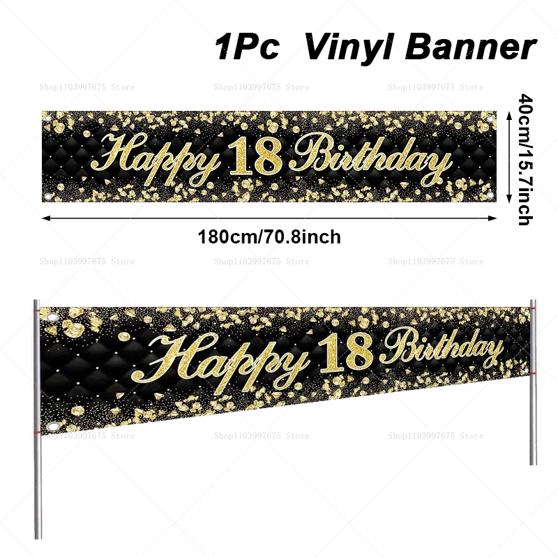 Happy 18th Birthday バナーデコレーション - Car Accessories Banner のレビューと価格