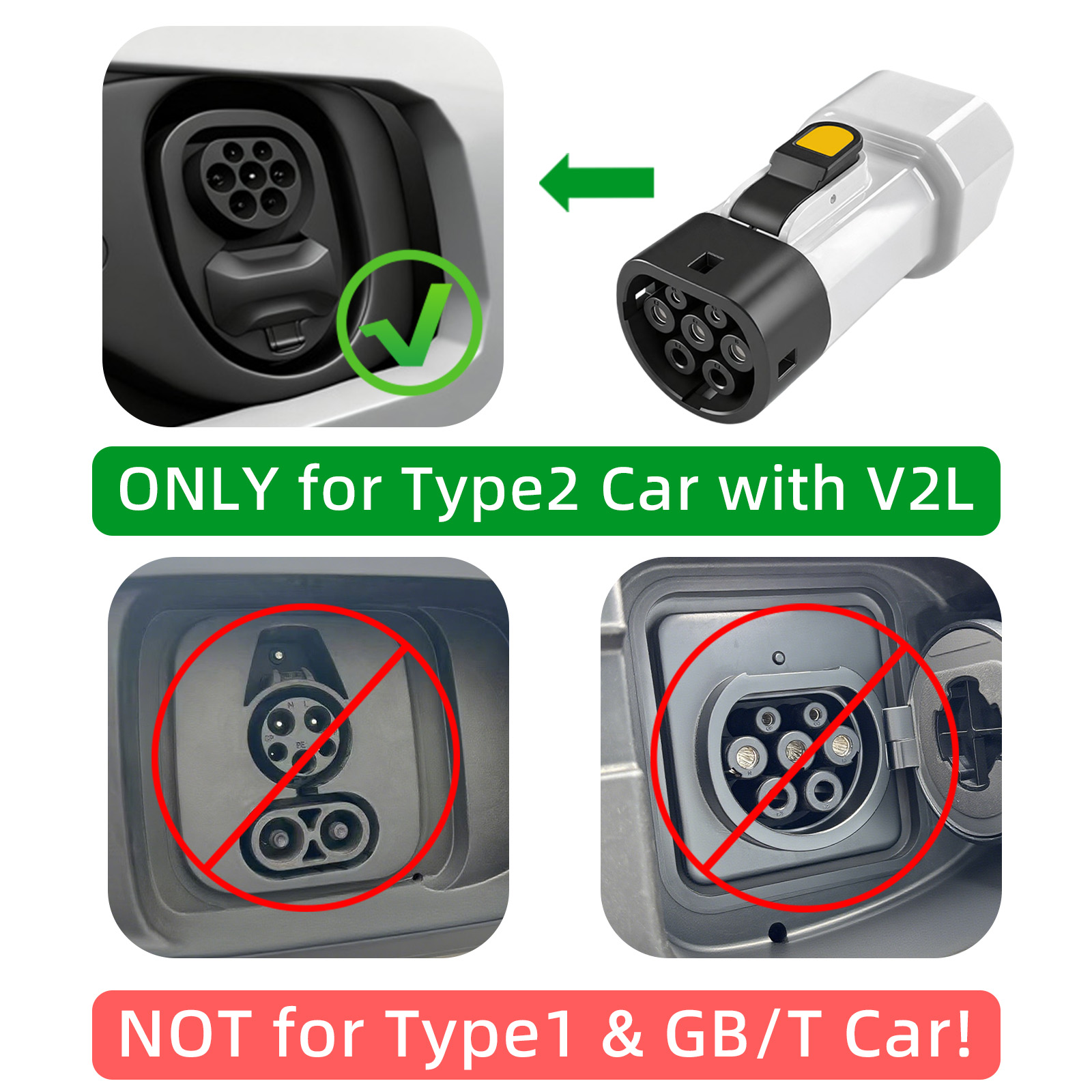 EVqiaoyi Type2 V2L ディスチャージャーアダ - Car Accessories Usa のレビューと価格
