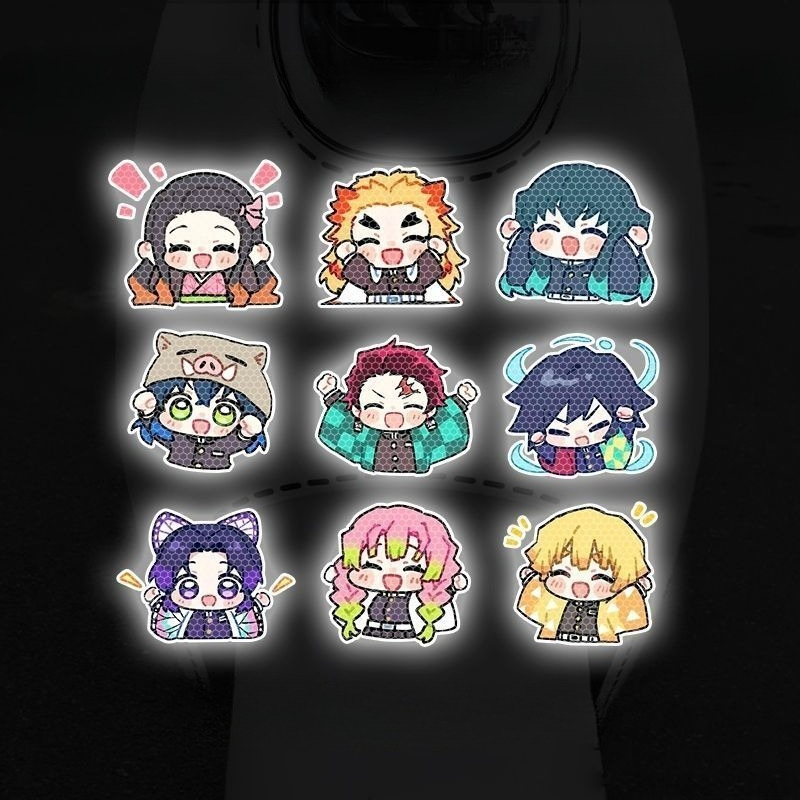鬼滅の刃のキャラクター風車用反射ステッカー、電動車両ヘルメッ - Car Accessories Japanese のレビューと価格