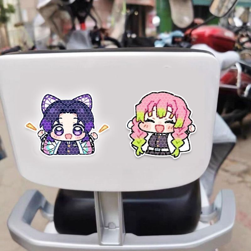 鬼滅の刃のキャラクター風車用反射ステッカー、電動車両ヘルメッ - Car Accessories Japanese のレビューと価格